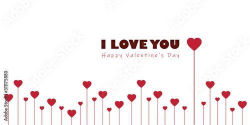 red heart border greeting card for valentines day vector illustration EPS10