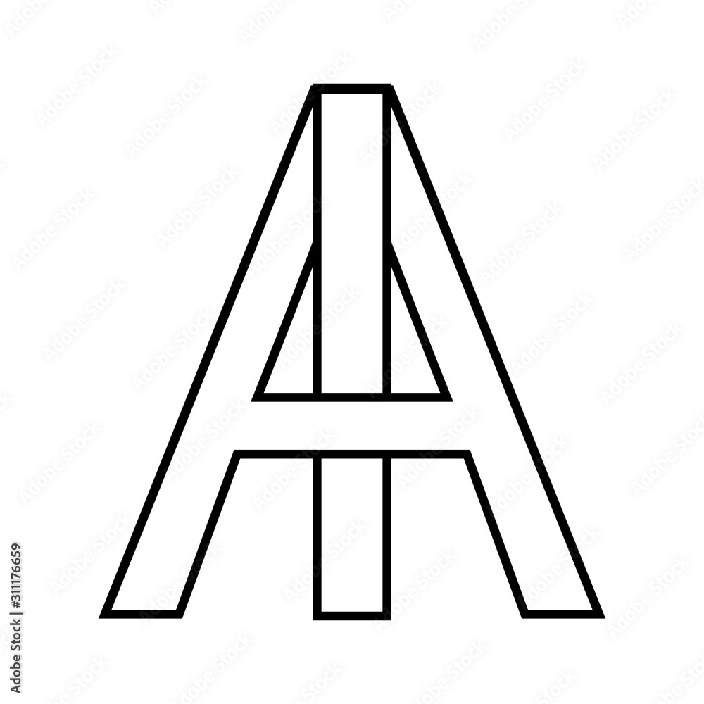 Logo ai icon sign two interlaced letters A, i vector logo ai first capital letters pattern alphabet a, i Logo ai icon sign two interlaced letters A, i vector logo ai first capital letters pattern alphabet a, i