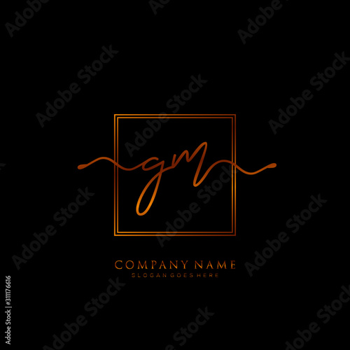 GM Initial Letter Handwriting and Signature Logo Template Concept	