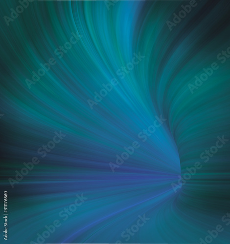 Acceleration speed motion fast light. Abstract blue background, beautiful lines and blur. Illustration