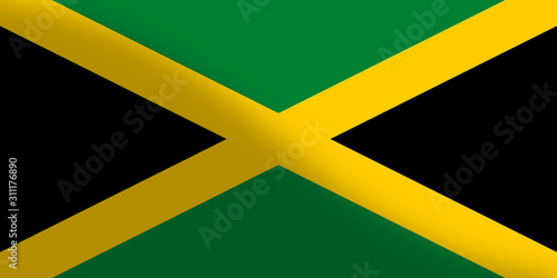 national flag of jamaica shiny. background