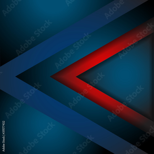 Abstract drak blue and red angle arrow overlap vector background on space for text artwork design.