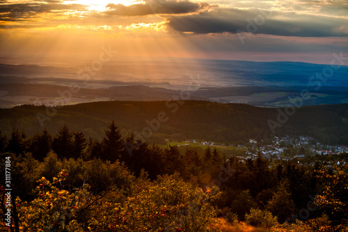 Abendlicht im Hintertaunus  Hessen Deutschland