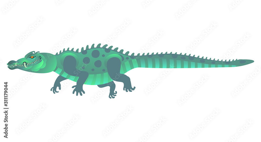 Fototapeta premium Crocodile. The stylized image of a crocodile. Vector graphics.