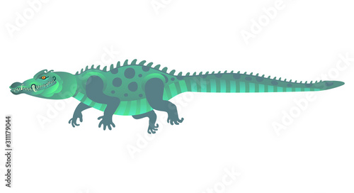 Crocodile. The stylized image of a crocodile. Vector graphics. © sovarina