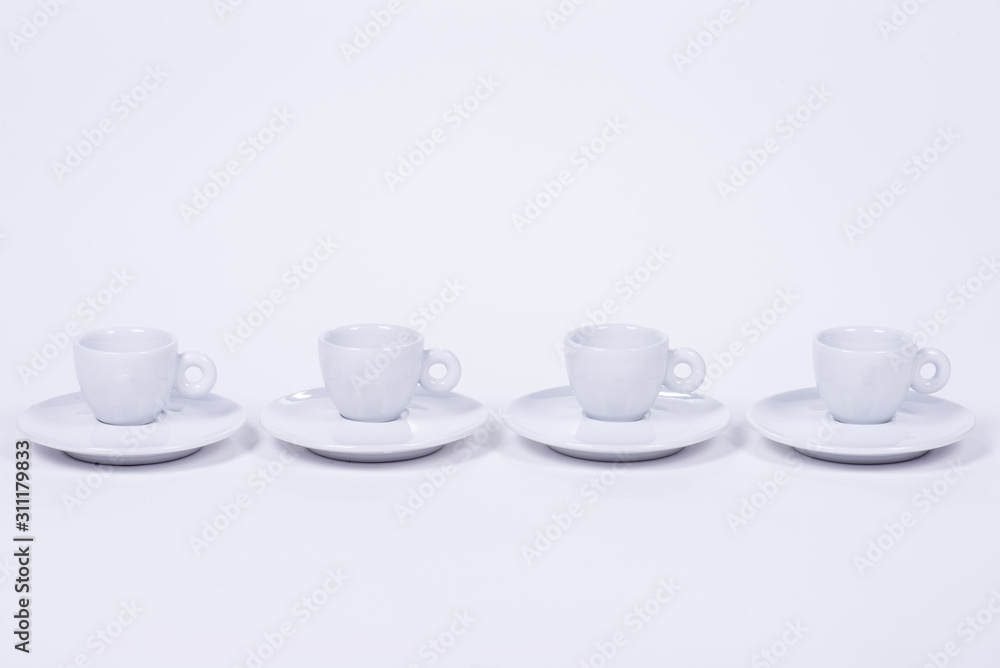 cups on white background cups on white background