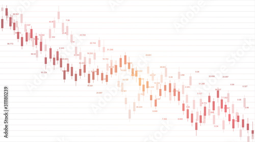 Stock market graph or forex trading chart for business and financial concepts. Stock market data. Bullish point, Trend of graph. Vector illustration.