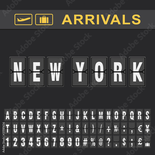 New york Airport Time table for departures