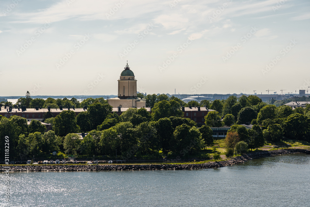 Helsinki Finland Suomenlinna fortress island on a bright summer day