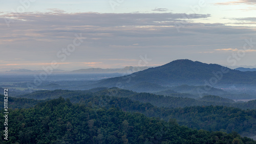 Forest and mountain in Sangkhlaburi District  Kanchanaburi Thailand 2019.