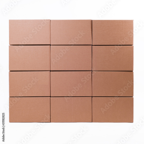 Cardboard boxes on a white background