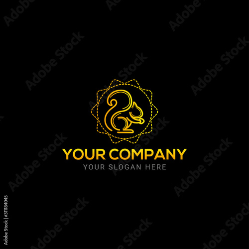 Creative colorful squirrel logo design
