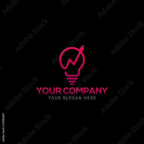 Creative abstract color bulb arrow logo design symbol vector