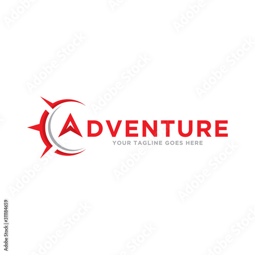 Compass logo icon vector. Compass adventure mountain logo illustration. Simple design on white background. Free Download Compass logo icon vector. Compass adventure mountain logo illustration. Simple design on white background. - GFXLoad