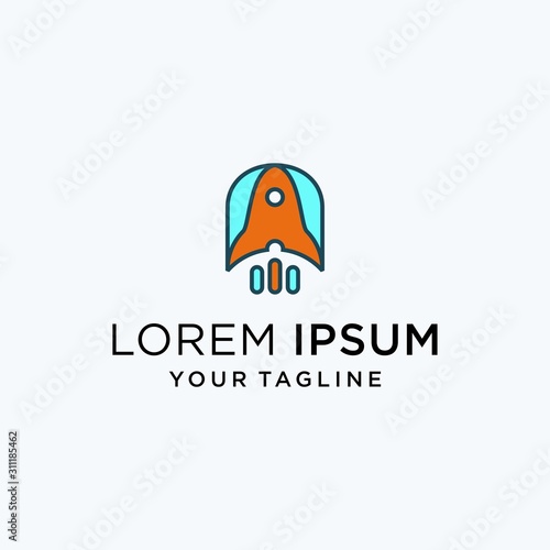 rocket  logo vector template design