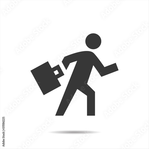Businessman go to work icon vector illustration