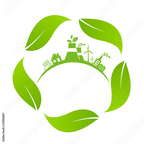 Ecology concept  clean energy, save nature Green environmentally friendly