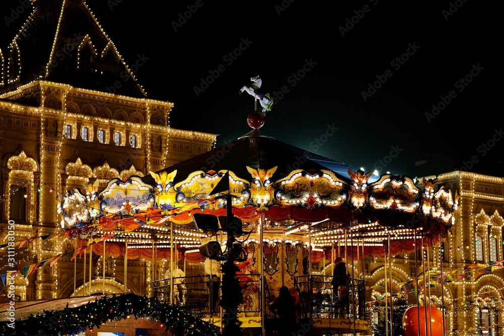 carousel at night, Moscow Red Square