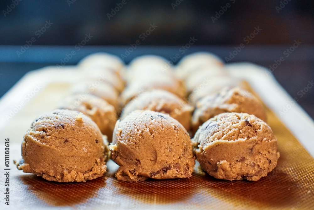 Raw chocolate chip cookie dough Raw chocolate chip cookie dough