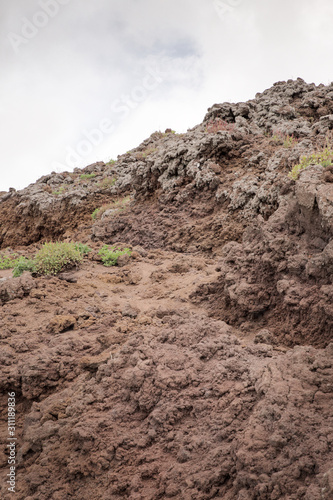 side of mount vesuvius volcano