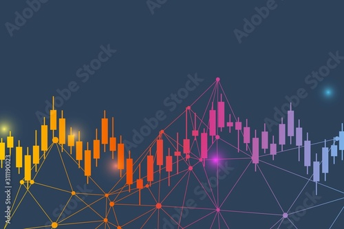 Stock market or forex trading graph. Chart in financial market vector illustration Abstract finance background.