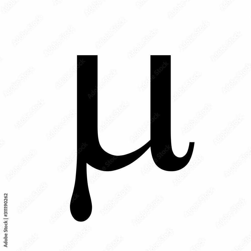 Mu greek letter icon