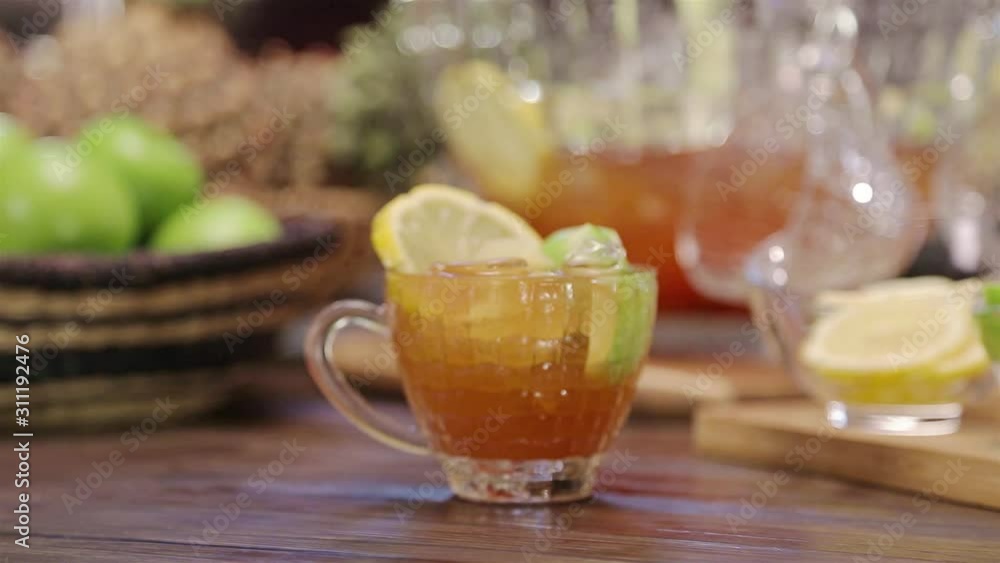 Beautiful Drinks With Fresh Fruit Garnish - Slide Left To Right Beautiful Drinks With Fresh Fruit Garnish - Slide Left To Right