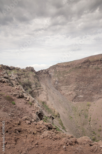 crater of mount vesuvius in italy