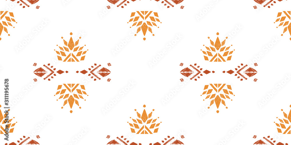 Ikat background - Ethnic folk gold seamless pattern. Ikat background - Ethnic folk gold seamless pattern.
