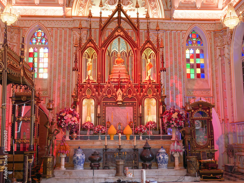 Interior of Wat Niwet Tham History, Ayutthaya, Thailand