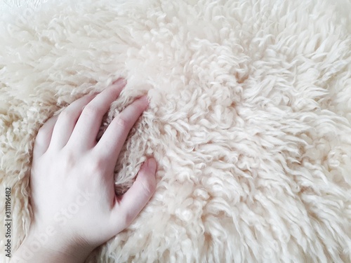 hand on white soft fur © Regina