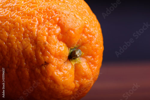 Orange on a wooden table