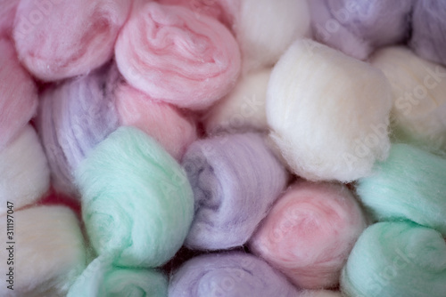 Close up shot of colorful cotton © rushay
