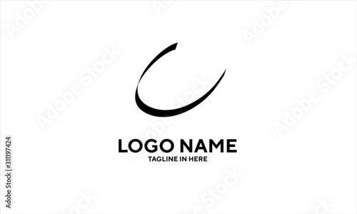 The concept of the logo with the initials letter C is a simple classical model handwritten script, very suitable for a symbol or company logo in an art or photography midwife