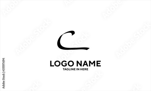 The concept of the logo with the initials letter C is a simple classical model handwritten script, very suitable for a symbol or company logo in an art or photography midwife