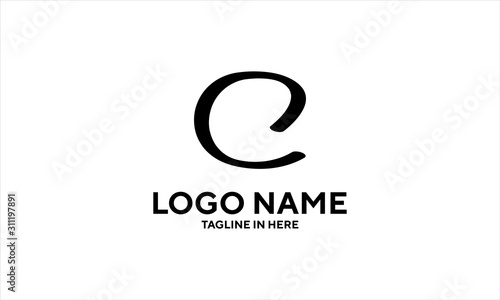 The concept of the logo with the initials letter C is a simple classical model handwritten script, very suitable for a symbol or company logo in an art or photography midwife
