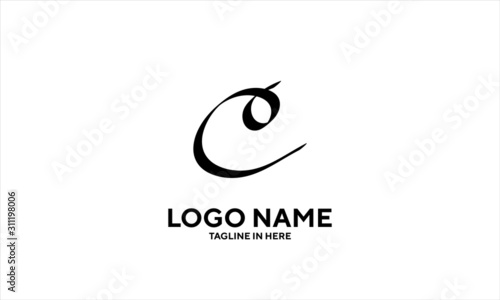 The concept of the logo with the initials letter C is a simple classical model handwritten script, very suitable for a symbol or company logo in an art or photography midwife