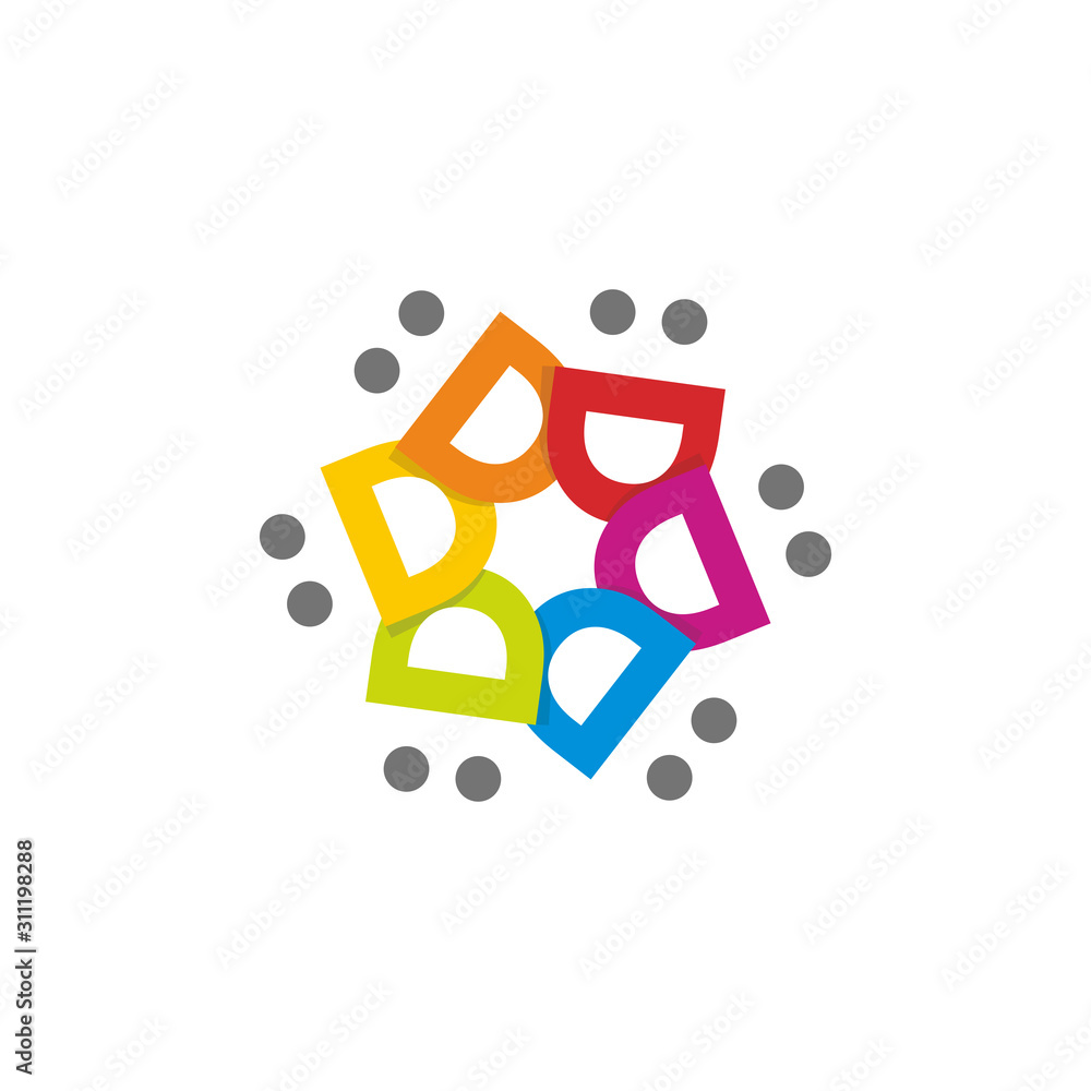 Smile People Symbol - Happy Community icon in Colorful Theme