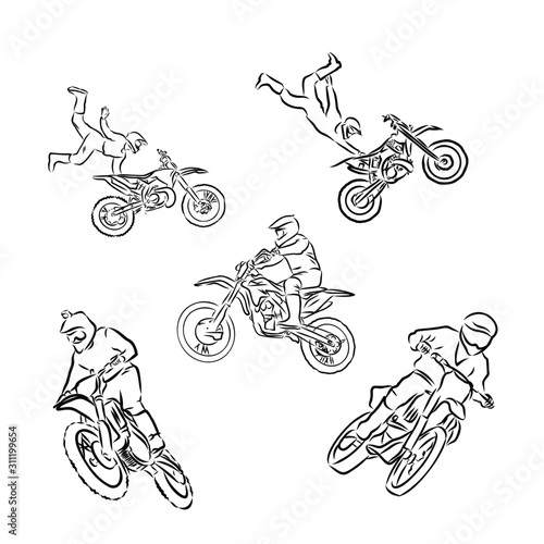 silhouette of a biker, motorcycle extreme sport 