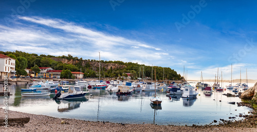 View of the bay in Kostrena with yachts, Croatia. photo