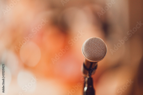  microphone on the stage in the room