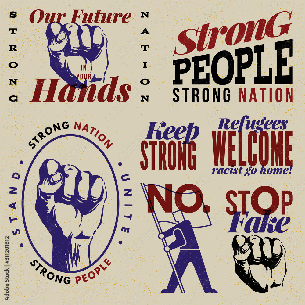 Obraz premium Propaganda Revolution Vintage Badge Design