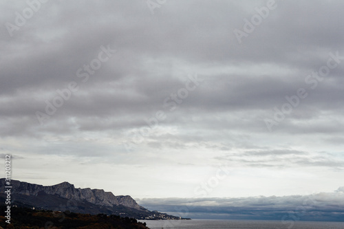 sky with clouds sea nature landscape Mountain