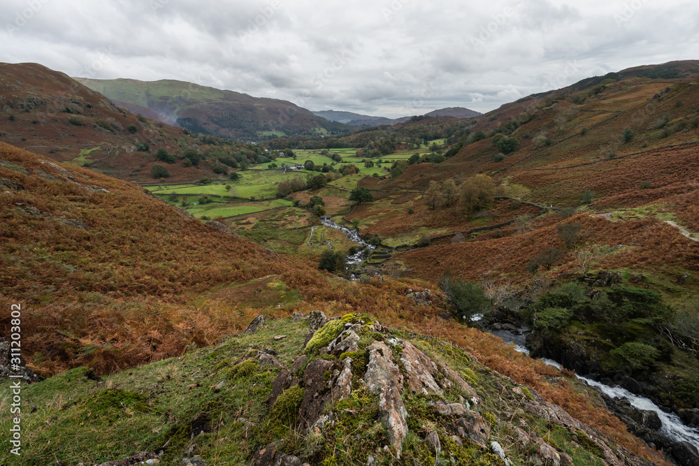 Fototapeta premium Lake District valley in autumn.
