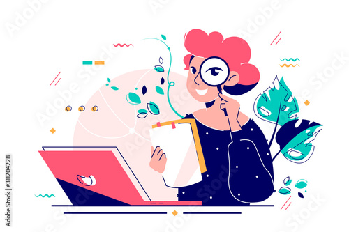 Woman studies candidates cv