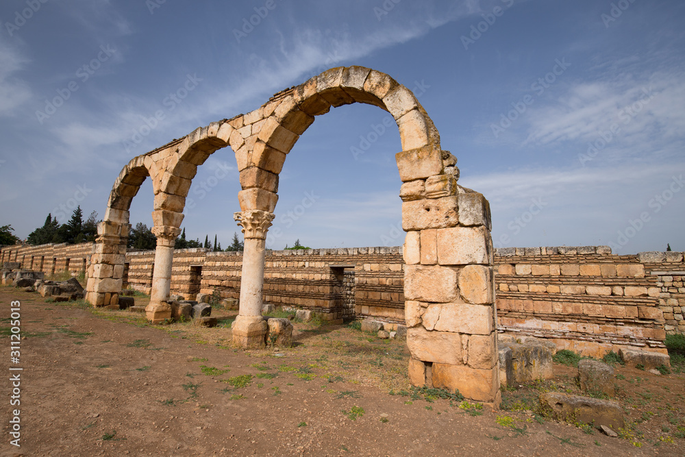 The ruins of the Umayyad city of Anjar. Beqaa Valley, Lebanon - June, 2019