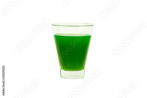 Wallpaper Mural Green cocktail in a glass for martini with ice isolated on a white background. Green cocktail with martini on a white background. Torontodigital.ca
