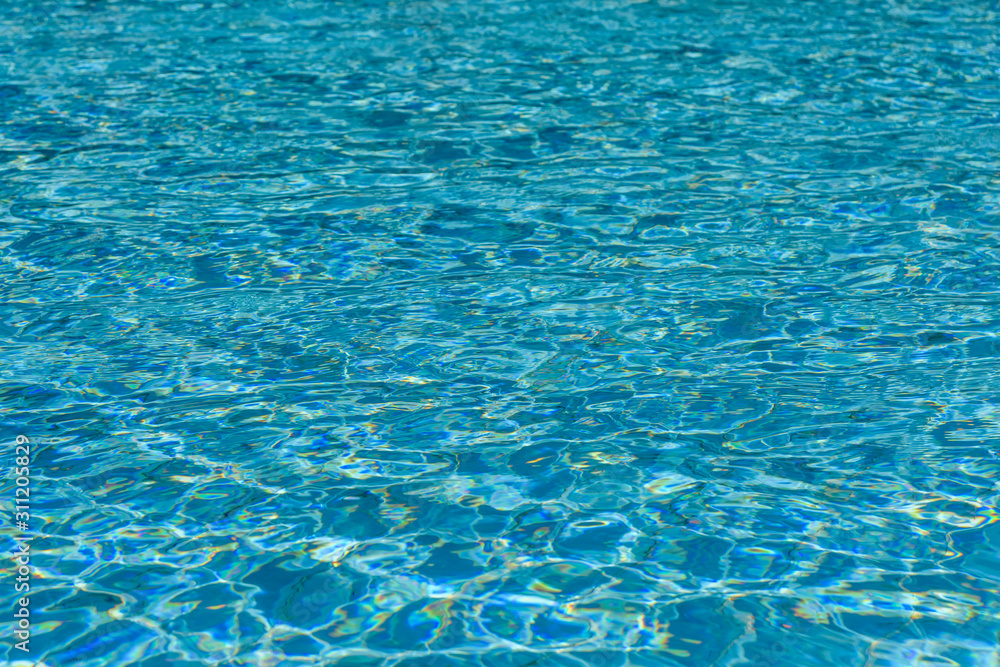 Background of the turquoise water in swimming pool