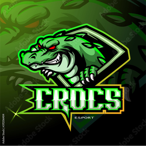 Crocodile mascot esport logo design.