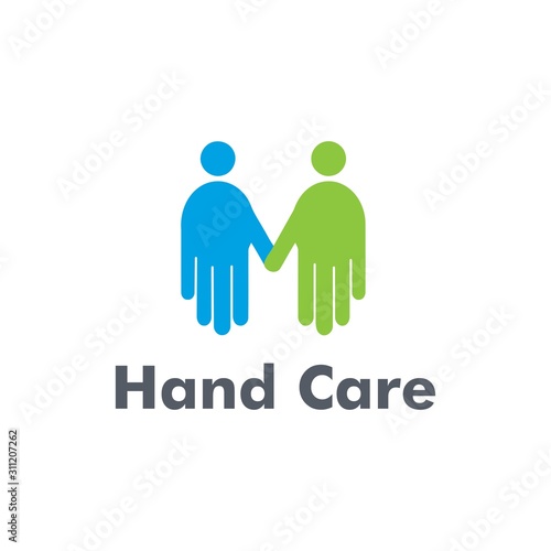 hand care logo design  hand vector icon illustration. People Care Logo 